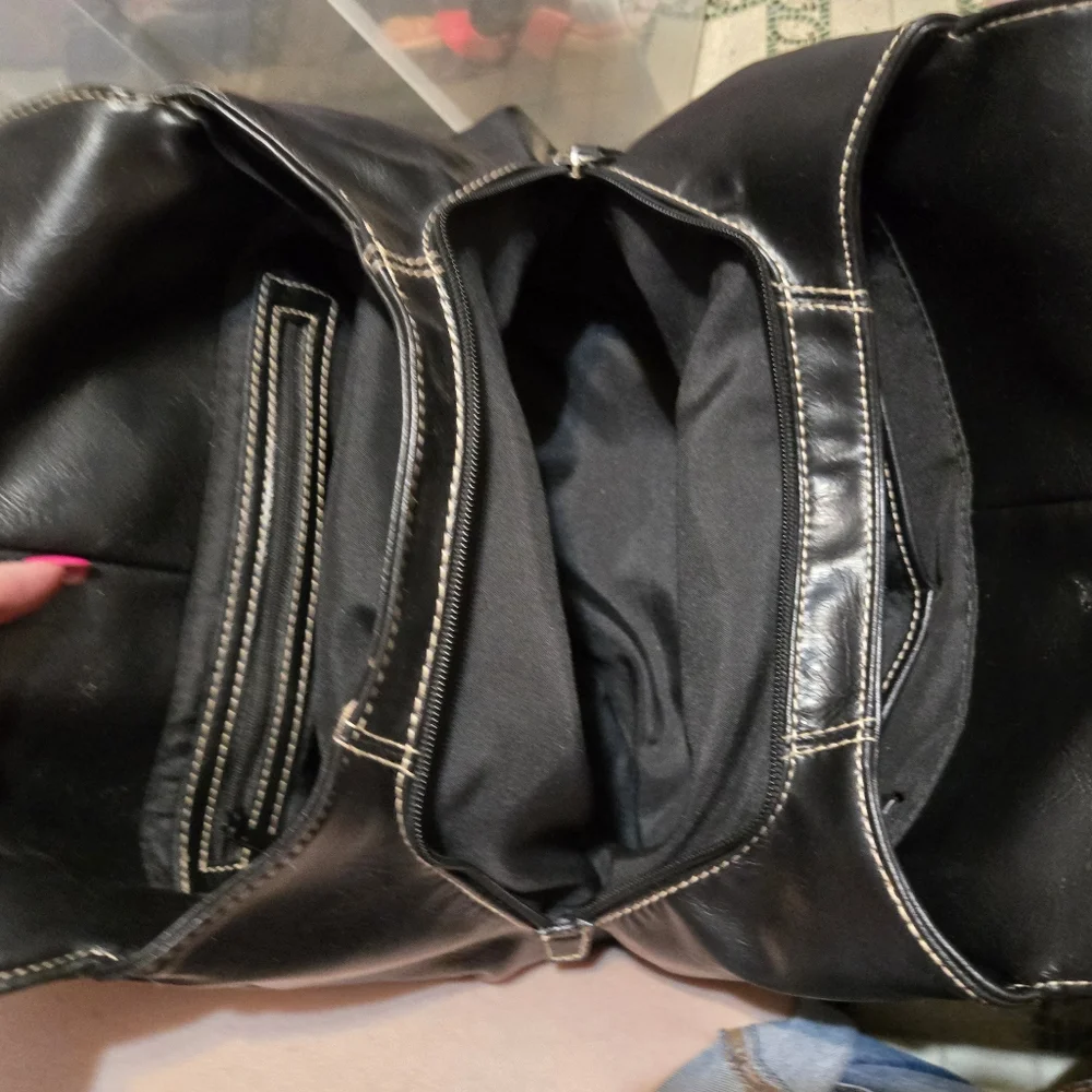 Black Studded Leather Handbag - Picture 4 of 5